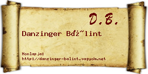 Danzinger Bálint névjegykártya