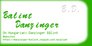 balint danzinger business card